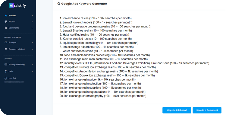 Keyword cheap list generator